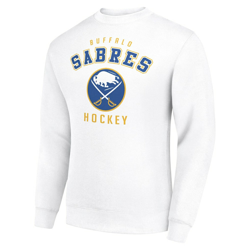 NHL White Buffalo Sabres Men's Starter Team Logo Fleece Pullover Sweatshirt