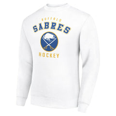 NHL White Buffalo Sabres Men's Starter Team Logo Fleece Pullover Sweatshirt