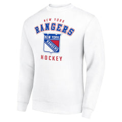 NHL White New York Rangers Men's Starter Team Logo Fleece Pullover Sweatshirt