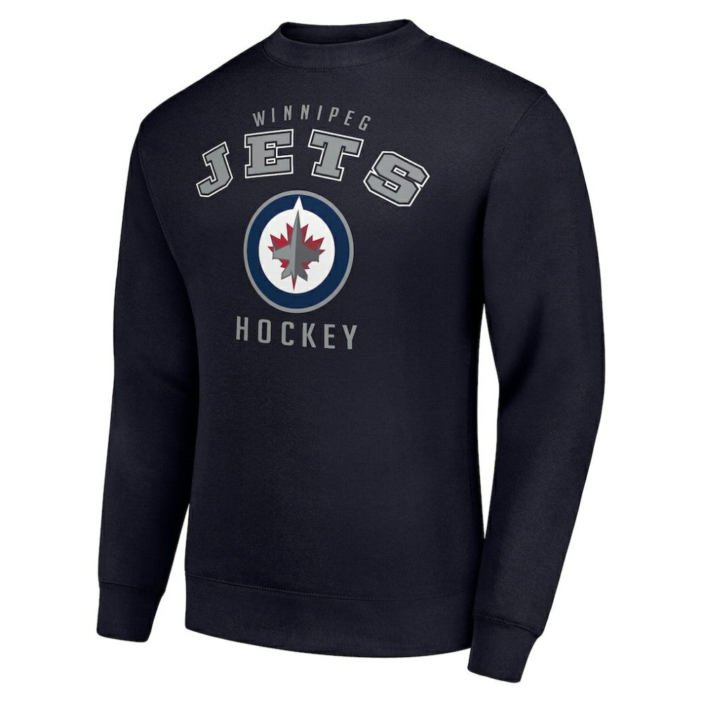 NHL Navy Winnipeg Jets Men's Starter Team Logo Fleece Pullover Sweatshirt