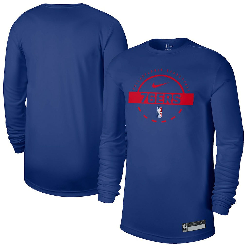 NBA Philadelphia 76ers 2025/26 On-Court Flare Dri-FIT Practice Long Sleeve Tri-Blend T-Shirt