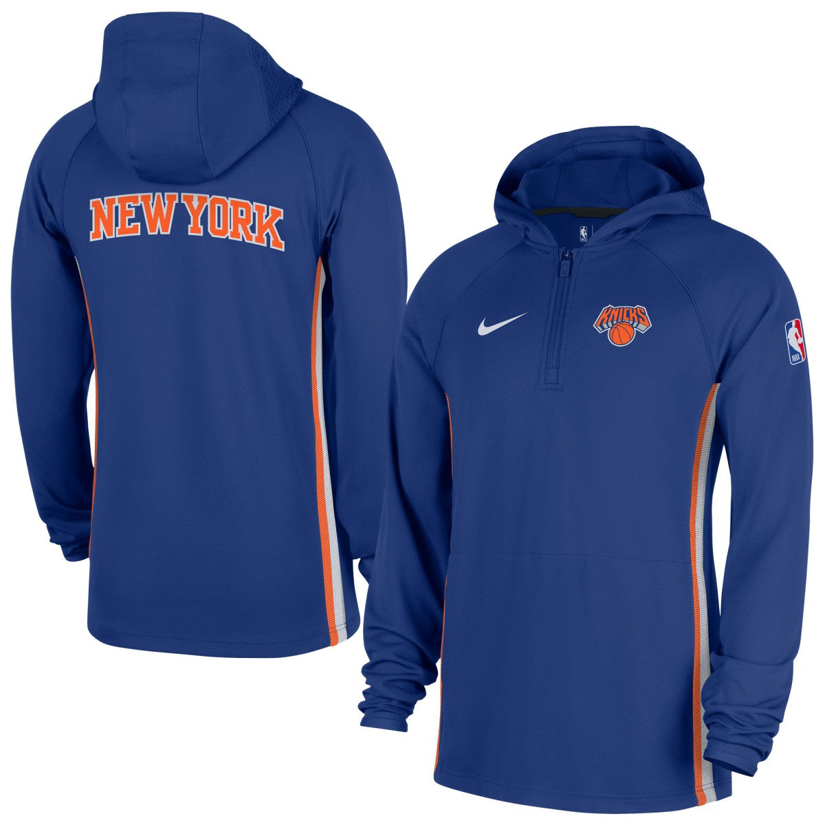 NBA New York Knicks Authentic On Court Zone Quarter-Zip Dri-FIT Hoodie Jacket
