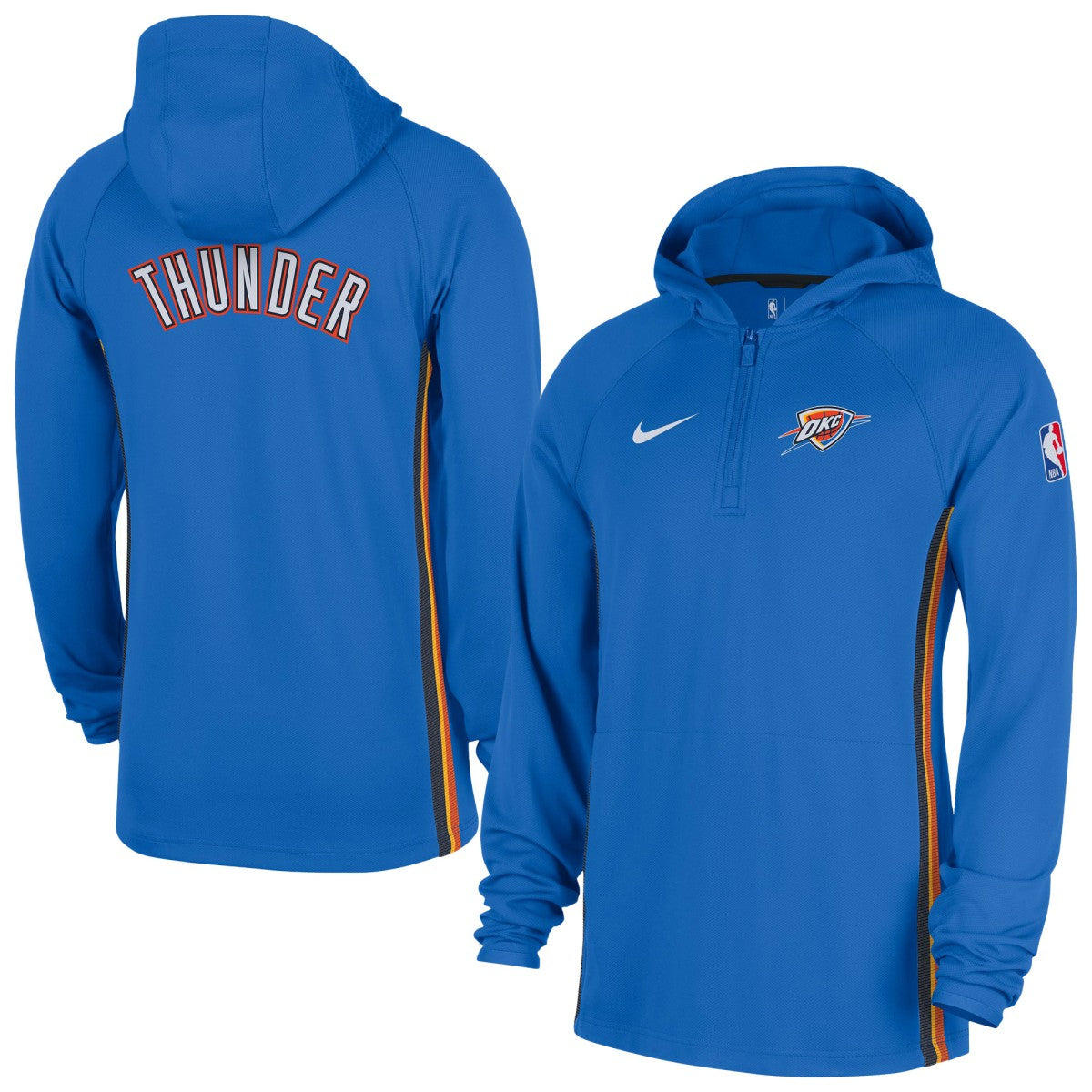NBA Oklahoma City Thunder Authentic On Court Zone Quarter-Zip Dri-FIT Hoodie Jacket