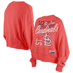 MLB St. Louis Cardinals New Era Women's Boxy Mineral Wash Dolmen Sleeve Cropped Sweatshirt
