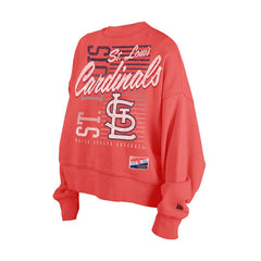 MLB St. Louis Cardinals New Era Women's Boxy Mineral Wash Dolmen Sleeve Cropped Sweatshirt