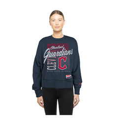MLB Cleveland Guardians New Era Women's Boxy Mineral Wash Dolmen Sleeve Cropped Sweatshirt