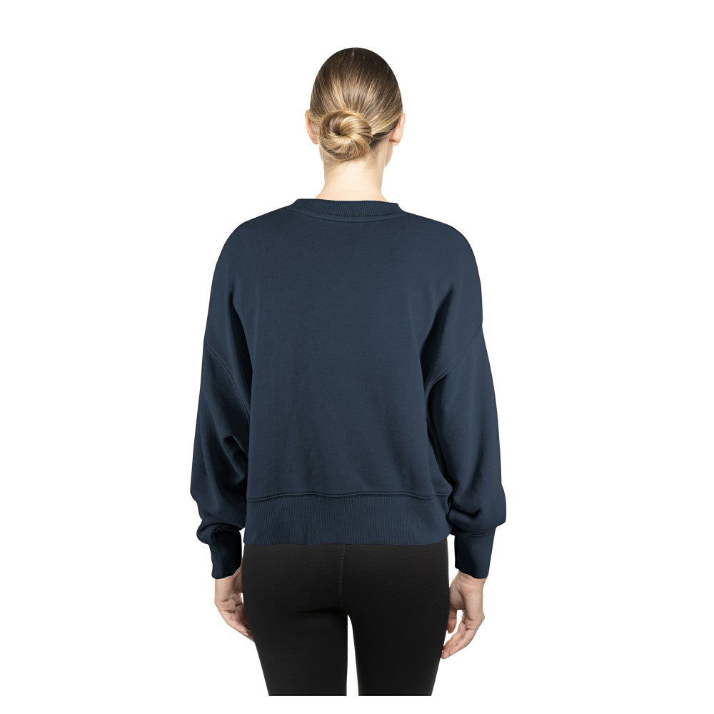 MLB Cleveland Guardians New Era Women's Boxy Mineral Wash Dolmen Sleeve Cropped Sweatshirt