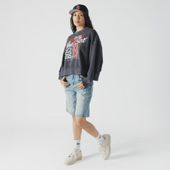 MLB Boston Red Sox New Era Women's Boxy Mineral Wash Dolmen Sleeve Cropped Sweatshirt