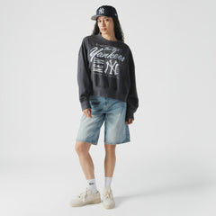 MLB New York Yankees New Era Women's Boxy Mineral Wash Dolmen Sleeve Cropped Sweatshirt