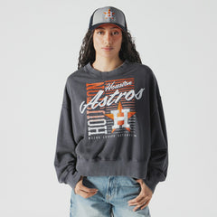 MLB Houston Astros New Era Women's Boxy Mineral Wash Dolmen Sleeve Cropped Sweatshirt