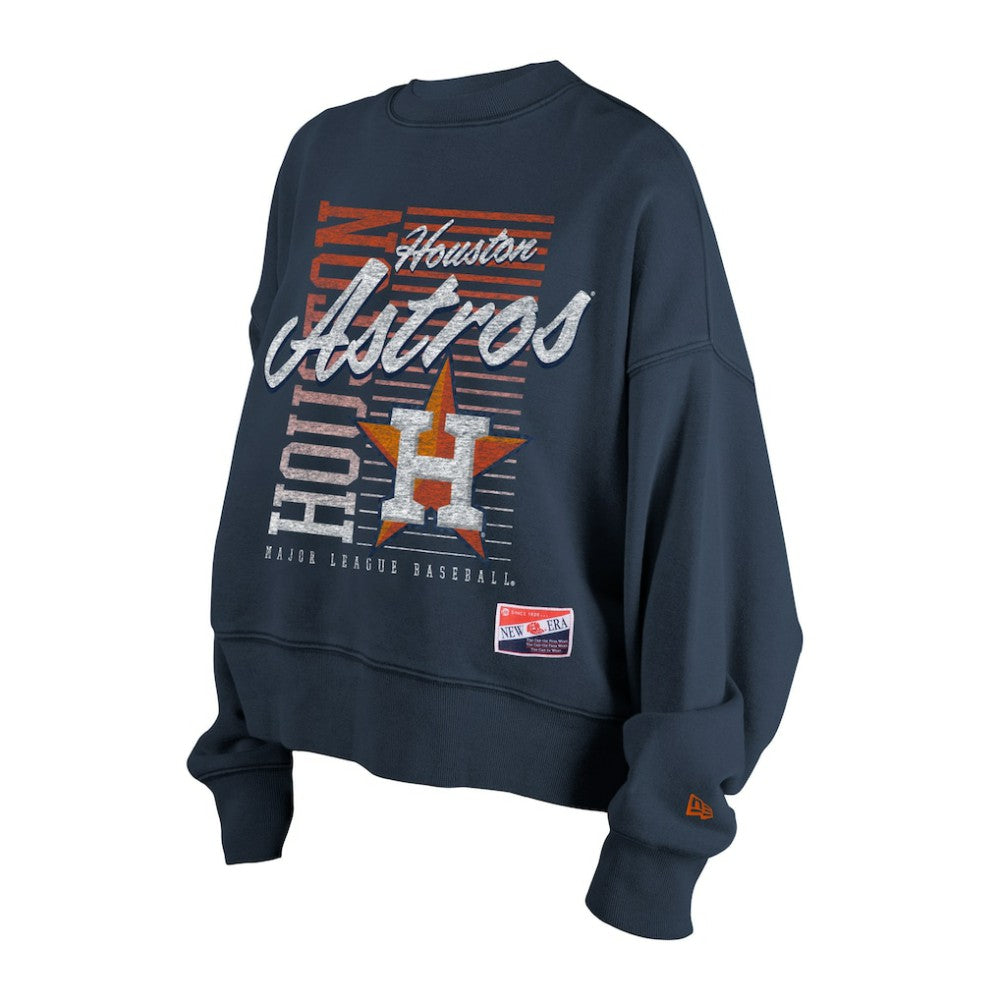 MLB Houston Astros New Era Women's Boxy Mineral Wash Dolmen Sleeve Cropped Sweatshirt