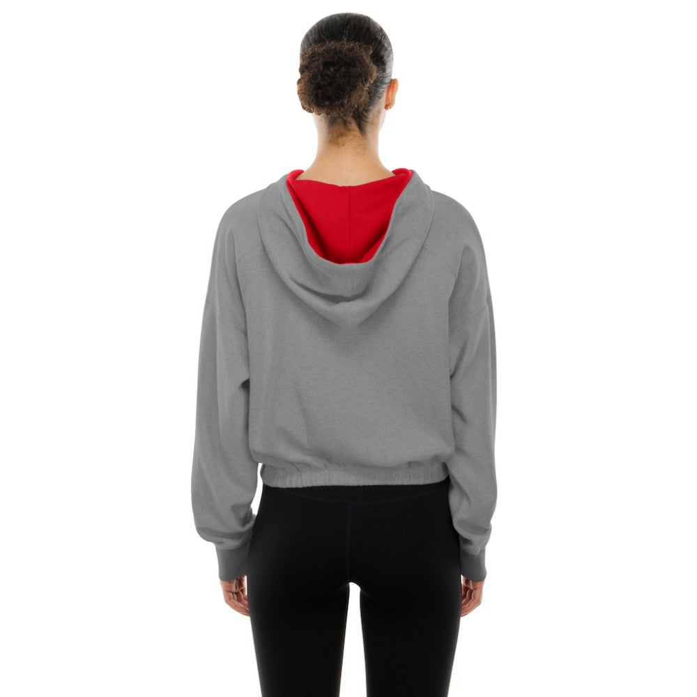 MLB Philadelphia Phillies New Era Women's Reversed Out French Terry Quarter-Zip Banded Crop Hoodie
