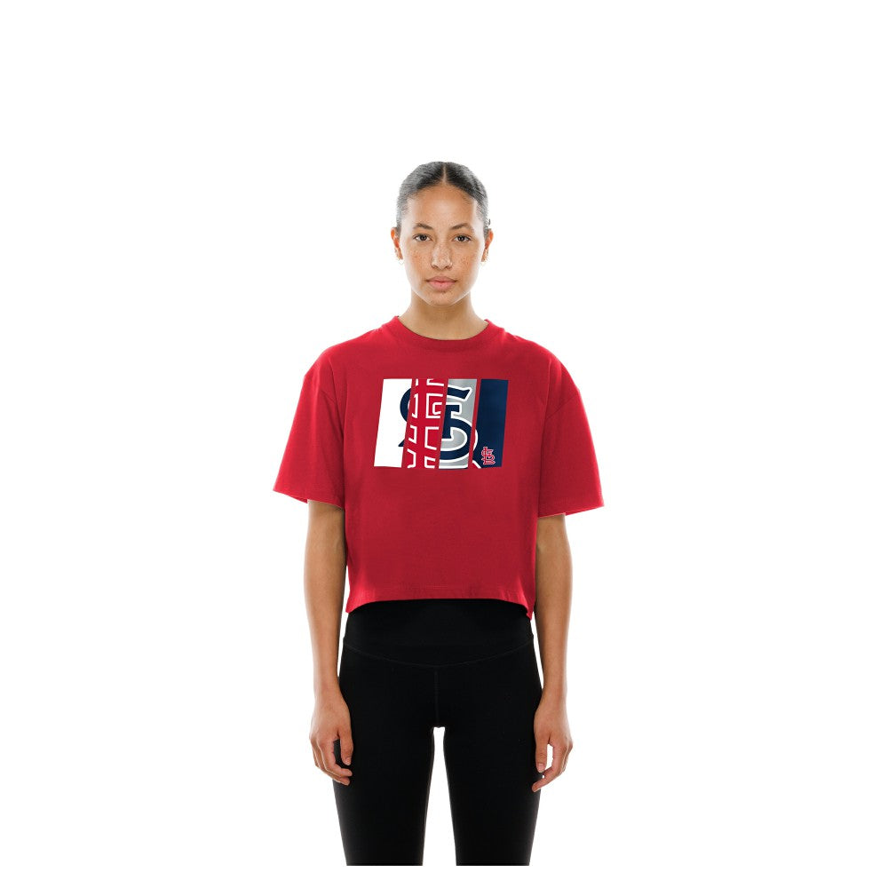 MLB St. Louis Cardinals New Era Women's Boxy Foil Logo T-Shirt