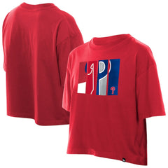 MLB Philadelphia Phillies New Era Women's Boxy Foil Logo T-Shirt