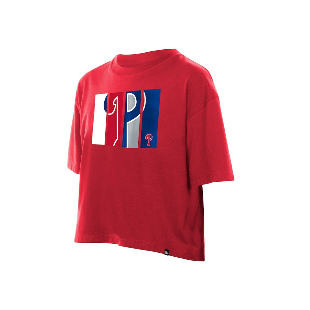 MLB Philadelphia Phillies New Era Women's Boxy Foil Logo T-Shirt