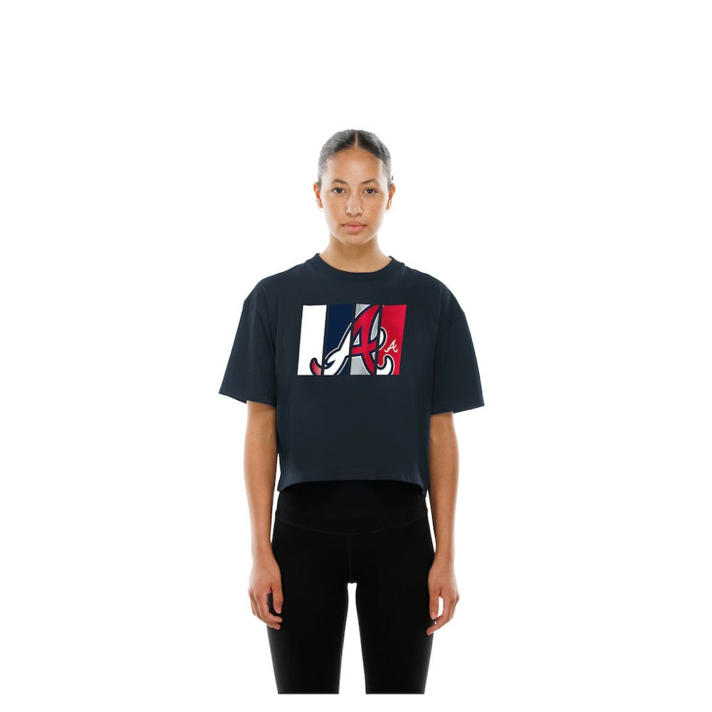 MLB Atlanta Braves New Era Women's Boxy Foil Logo T-Shirt