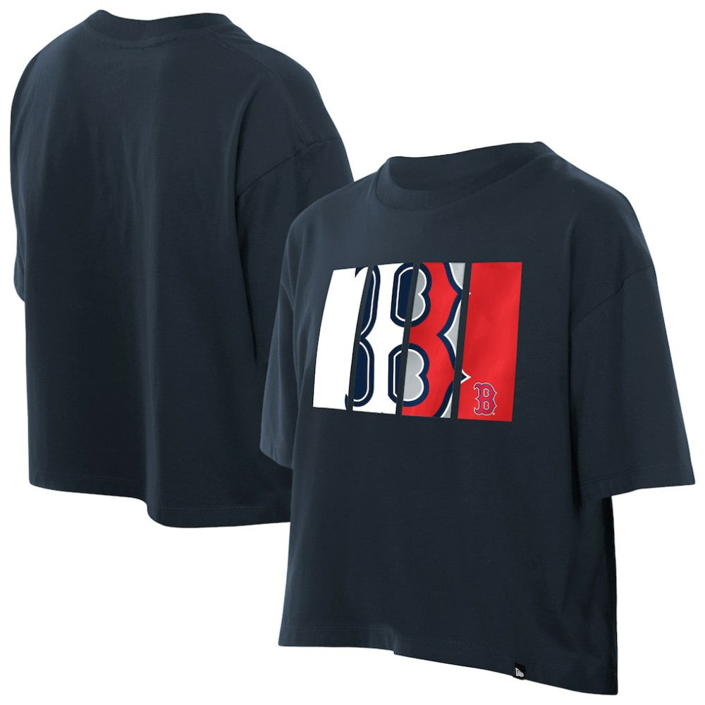 MLB Boston Red Sox New Era Women's Boxy Foil Logo T-Shirt