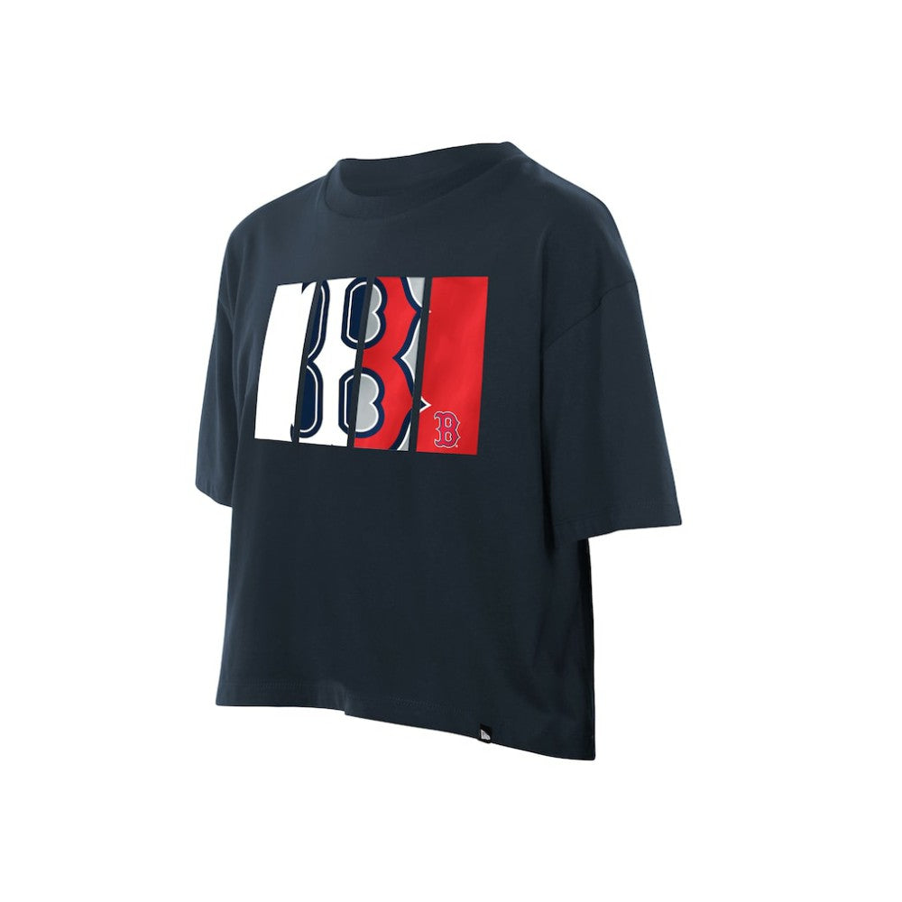 MLB Boston Red Sox New Era Women's Boxy Foil Logo T-Shirt