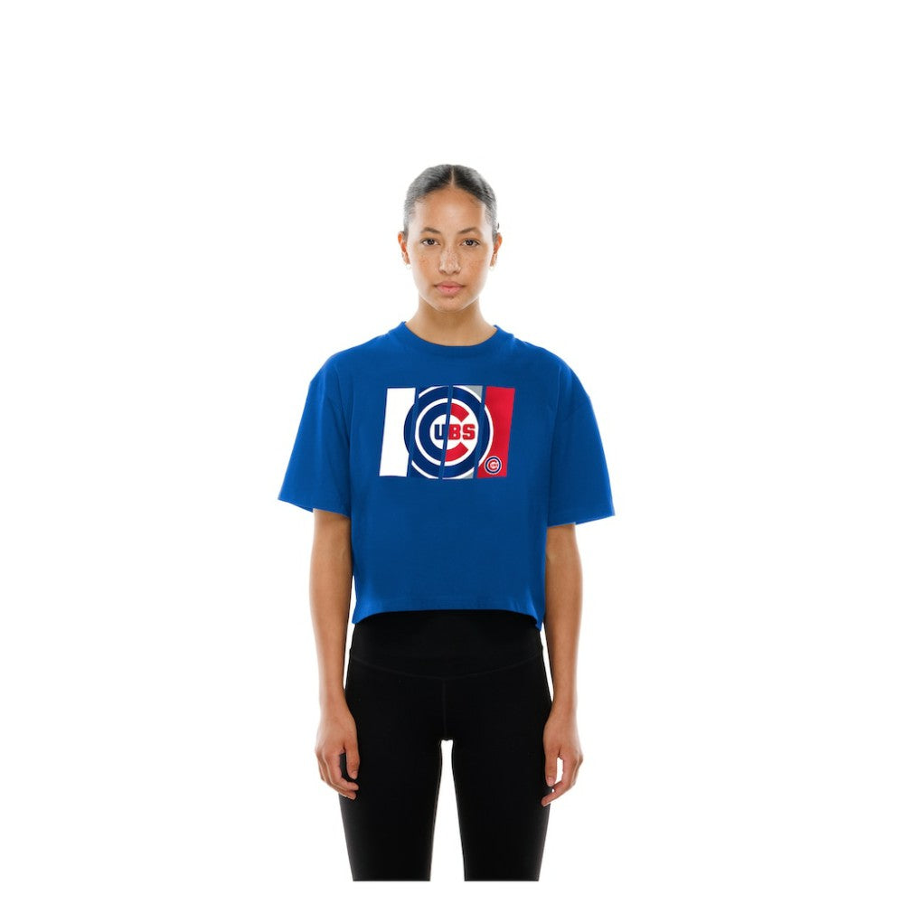 MLB Chicago Cubs New Era Women's Boxy Foil Logo T-Shirt