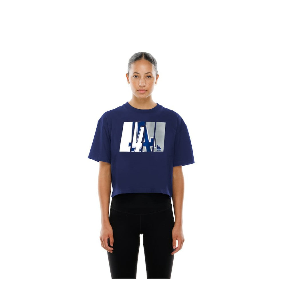 MLB Los Angeles Dodgers New Era Women's Boxy Foil Logo T-Shirt
