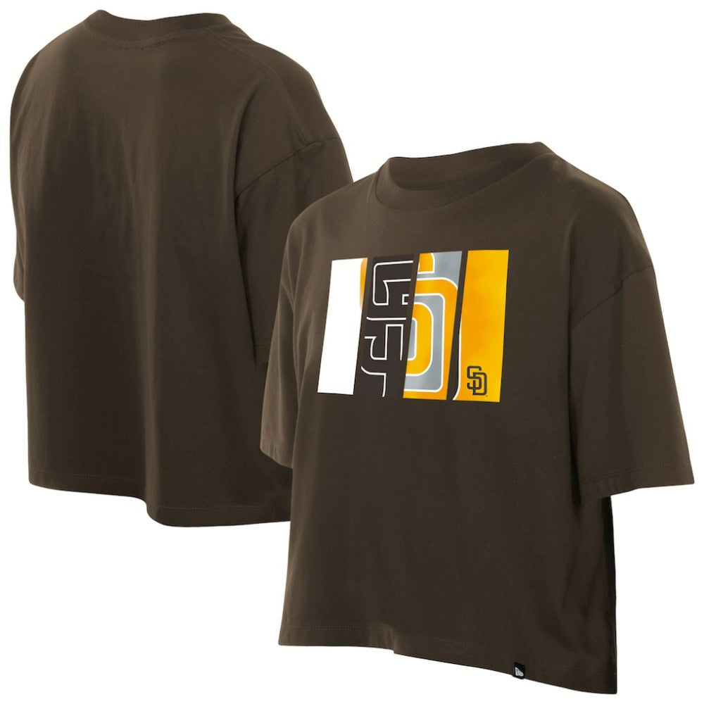 MLB San Diego Padres New Era Women's Boxy Foil Logo T-Shirt