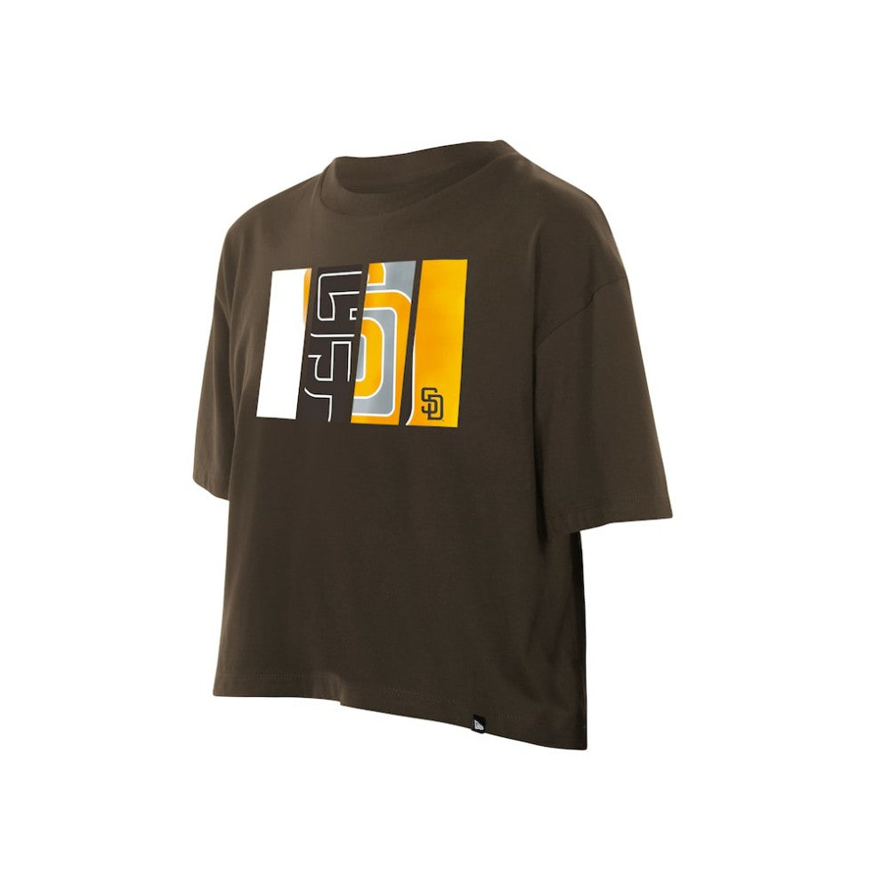 MLB San Diego Padres New Era Women's Boxy Foil Logo T-Shirt
