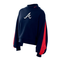 MLB Atlanta Braves New Era Women's Mock Neck Balloon Sleeve Sweatshirt