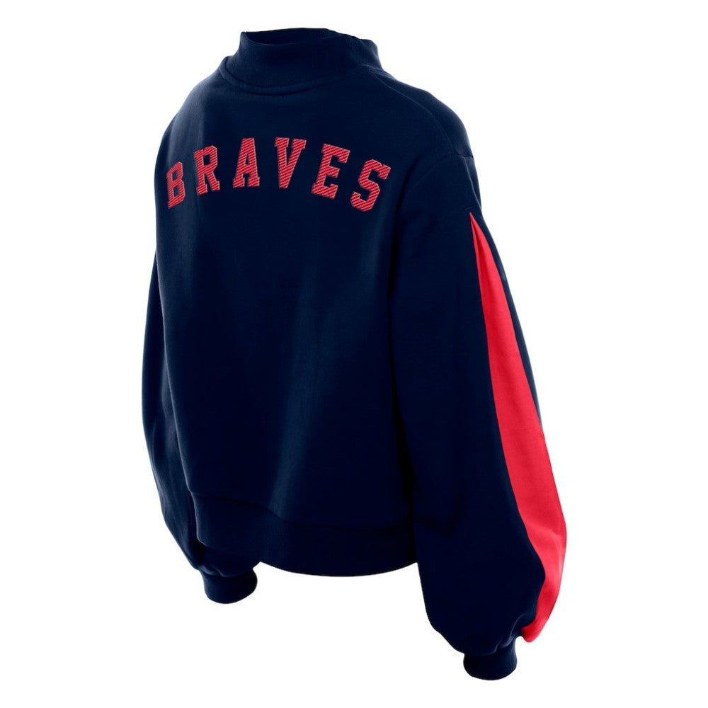 MLB Atlanta Braves New Era Women's Mock Neck Balloon Sleeve Sweatshirt