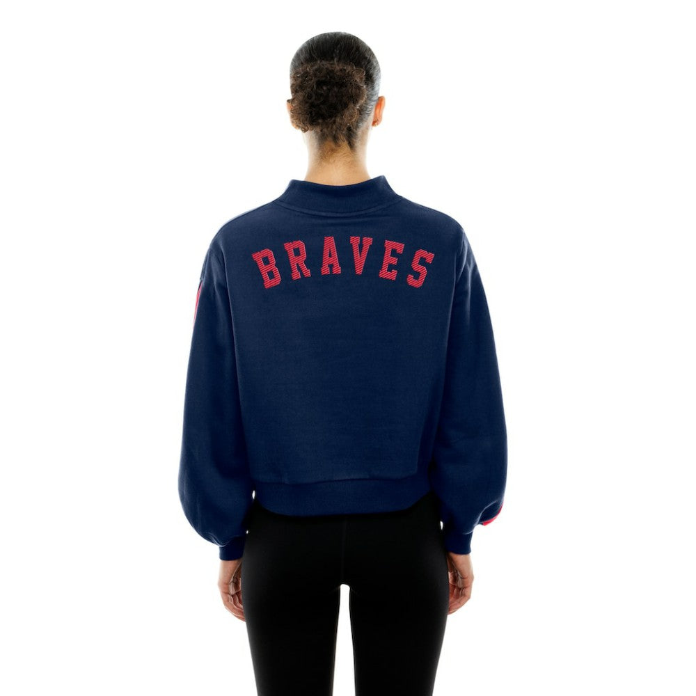MLB Atlanta Braves New Era Women's Mock Neck Balloon Sleeve Sweatshirt