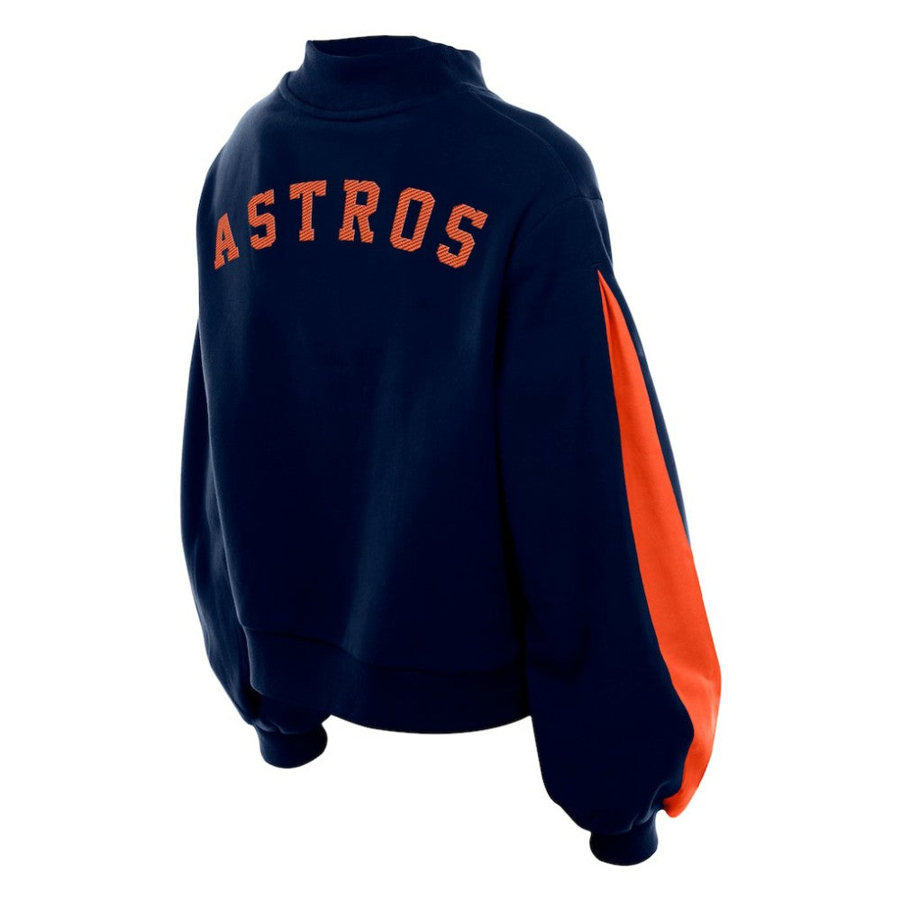 MLB Houston Astros New Era Women's Mock Neck Balloon Sleeve Sweatshirt