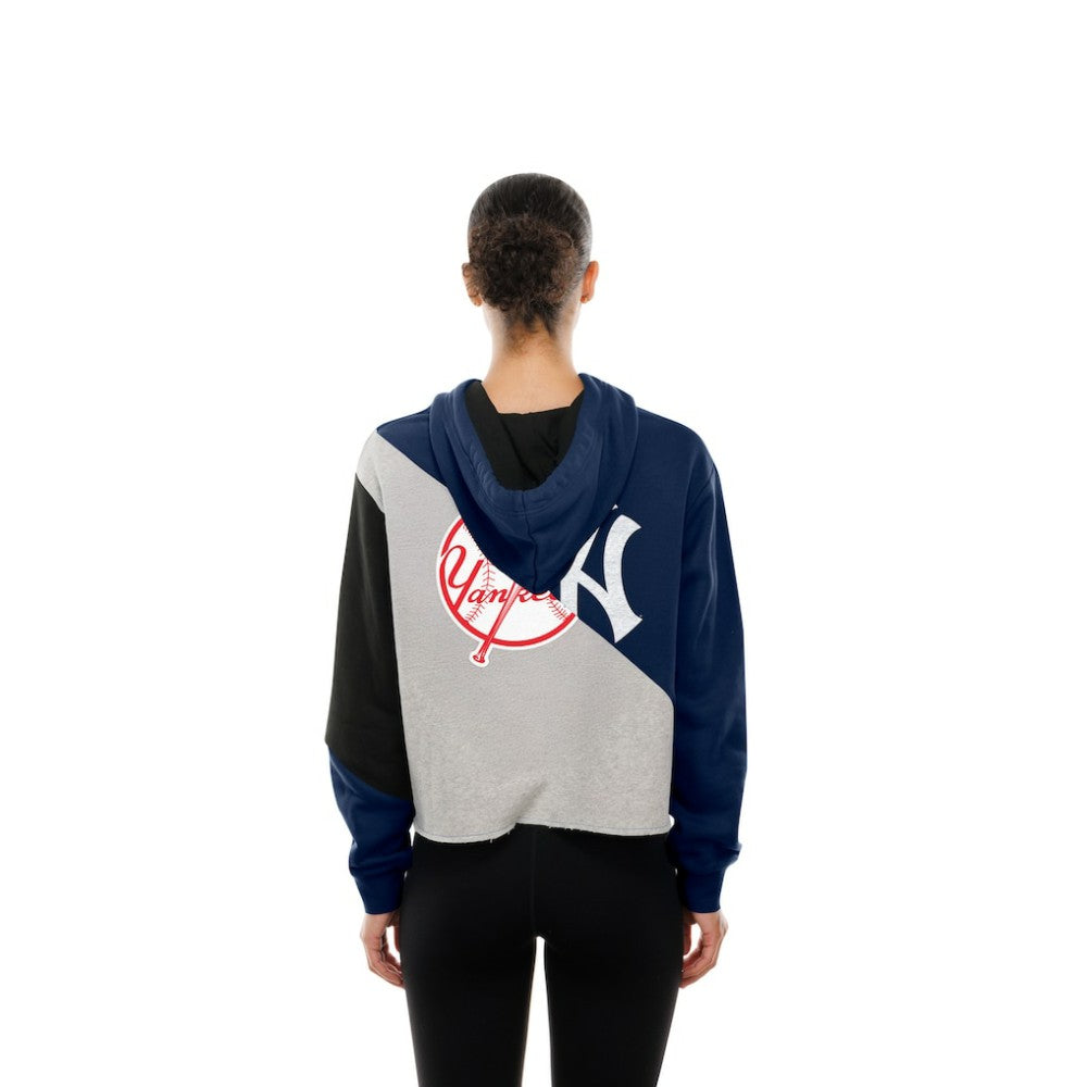MLB New York Yankees New Era Women's Upcycled Color Block Cropped Boxy Hoodie