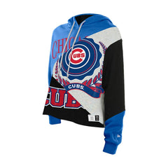 MLB Chicago Cubs New Era Women's Upcycled Color Block Cropped Boxy Hoodie