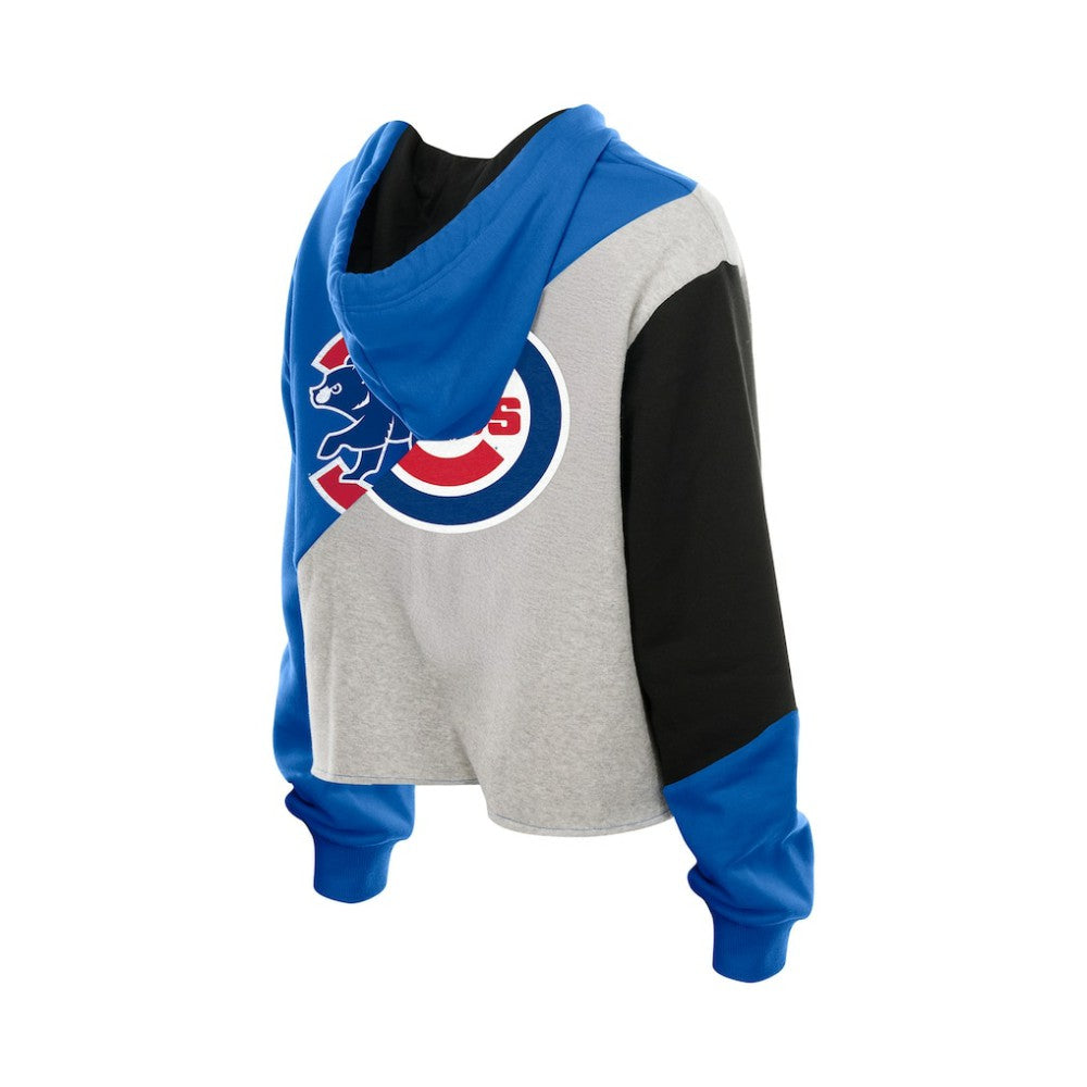 MLB Chicago Cubs New Era Women's Upcycled Color Block Cropped Boxy Hoodie