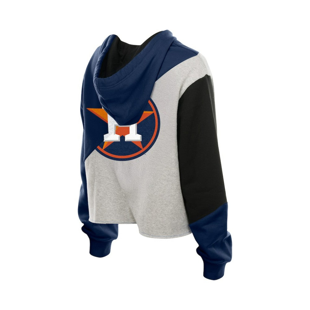 MLB Houston Astros New Era Women's Upcycled Color Block Cropped Boxy Hoodie
