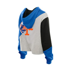 MLB New York Mets New Era Women's Upcycled Color Block Cropped Boxy Hoodie