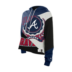 MLB Atlanta Braves New Era Women's Upcycled Color Block Cropped Boxy Hoodie