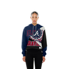 MLB Atlanta Braves New Era Women's Upcycled Color Block Cropped Boxy Hoodie