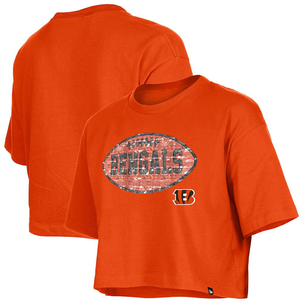 Girl's Flip Sequin Boxy T-Shirt - Cincinnati Bengals