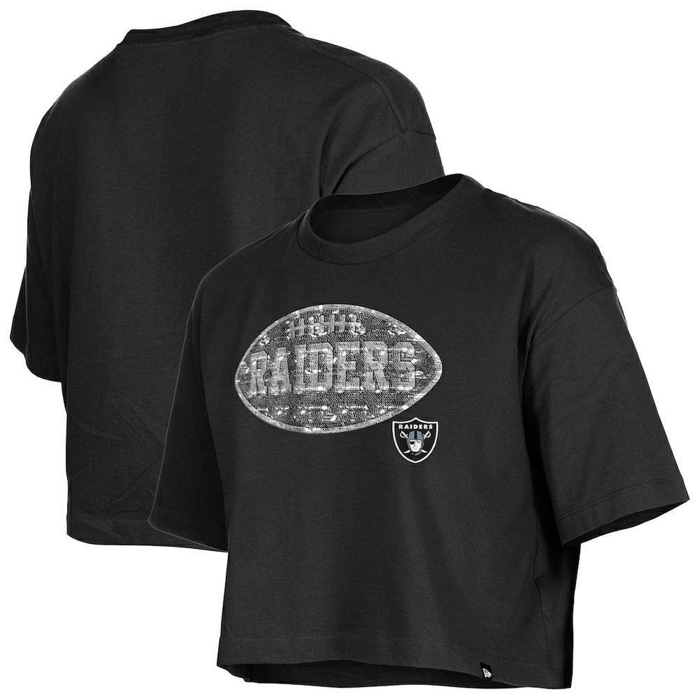 Girl's Flip Sequin Boxy T-Shirt - Las Vegas Raiders