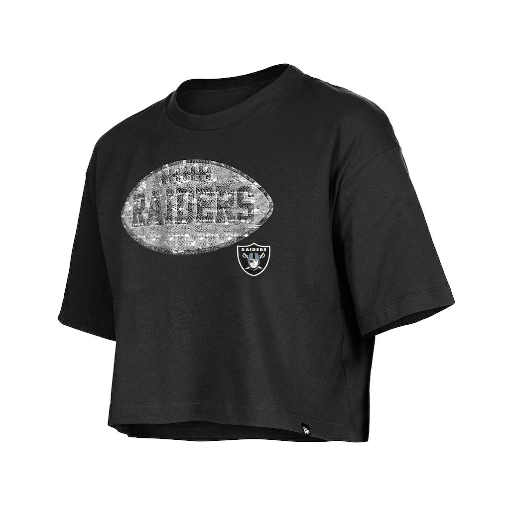 Girl's Flip Sequin Boxy T-Shirt - Las Vegas Raiders