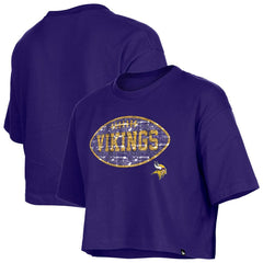Girl's Flip Sequin Boxy T-Shirt - Minnesota Vikings