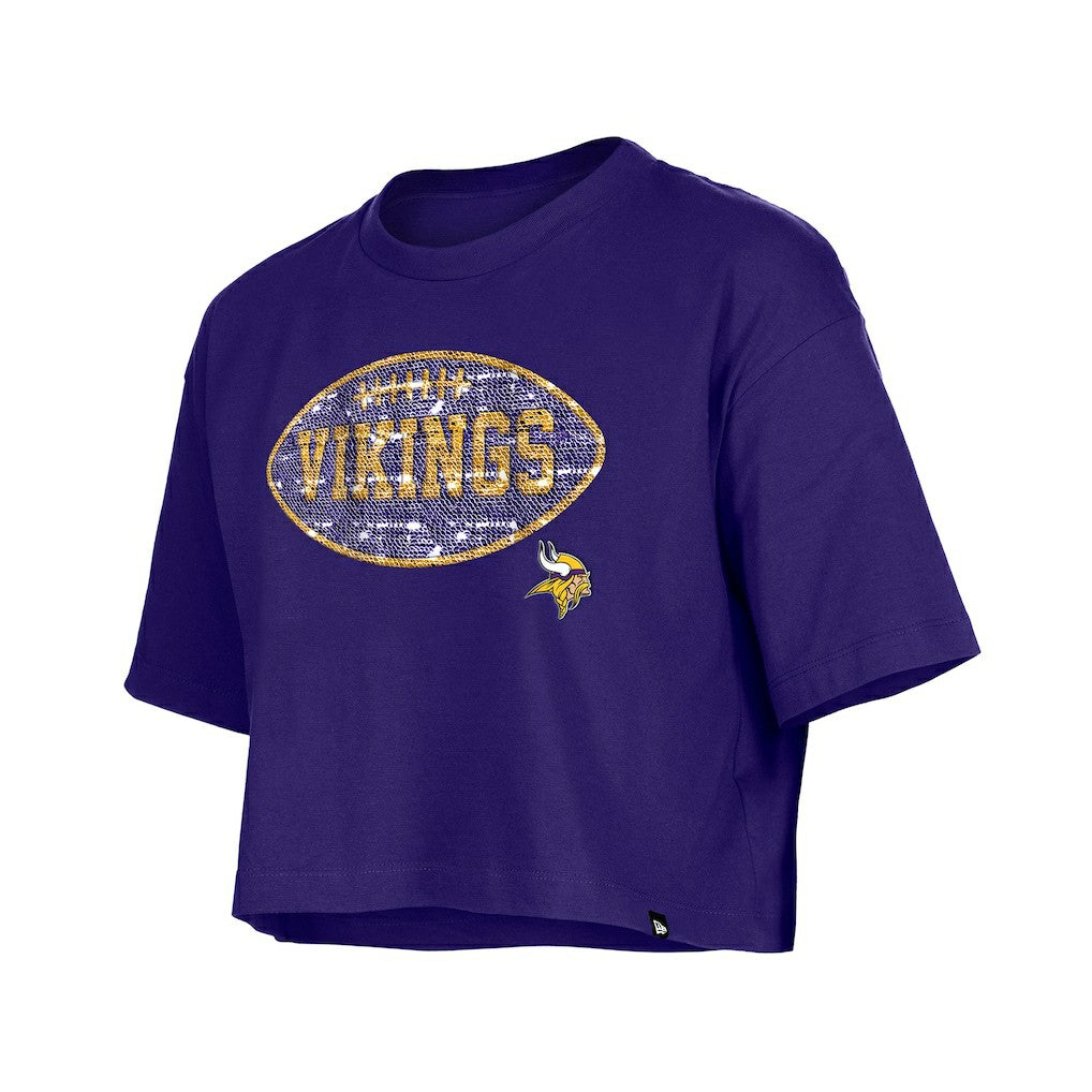 Girl's Flip Sequin Boxy T-Shirt - Minnesota Vikings