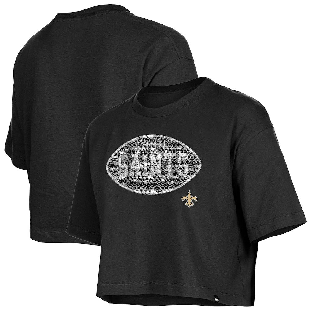 Girl's Flip Sequin Boxy T-Shirt - New Orleans Saints