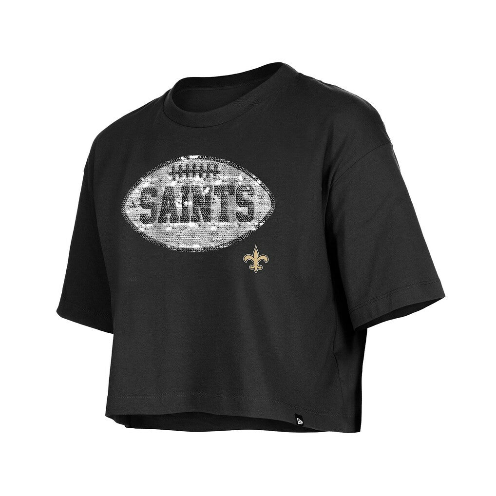 Girl's Flip Sequin Boxy T-Shirt - New Orleans Saints