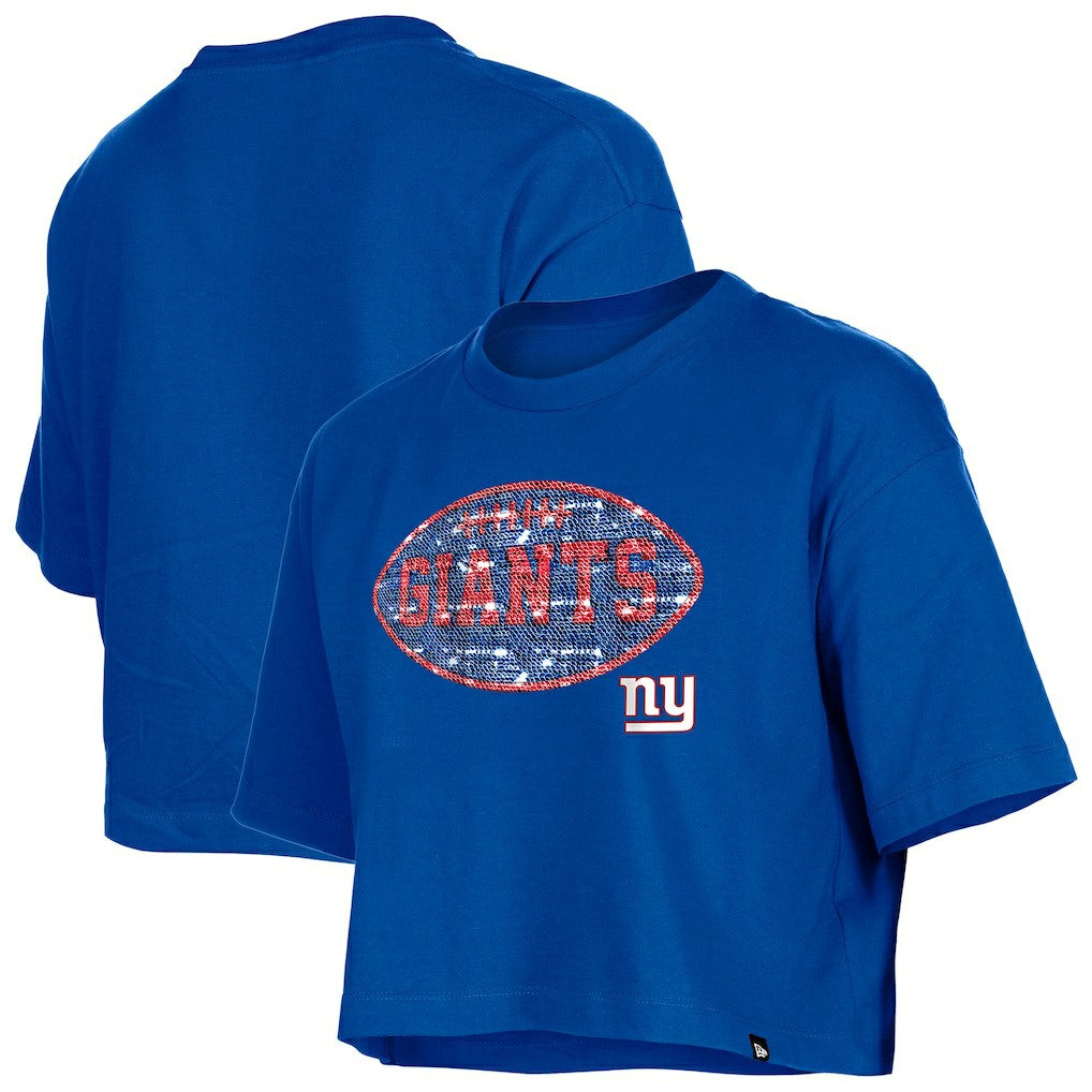 Girl's Flip Sequin Boxy T-Shirt - New York Giants