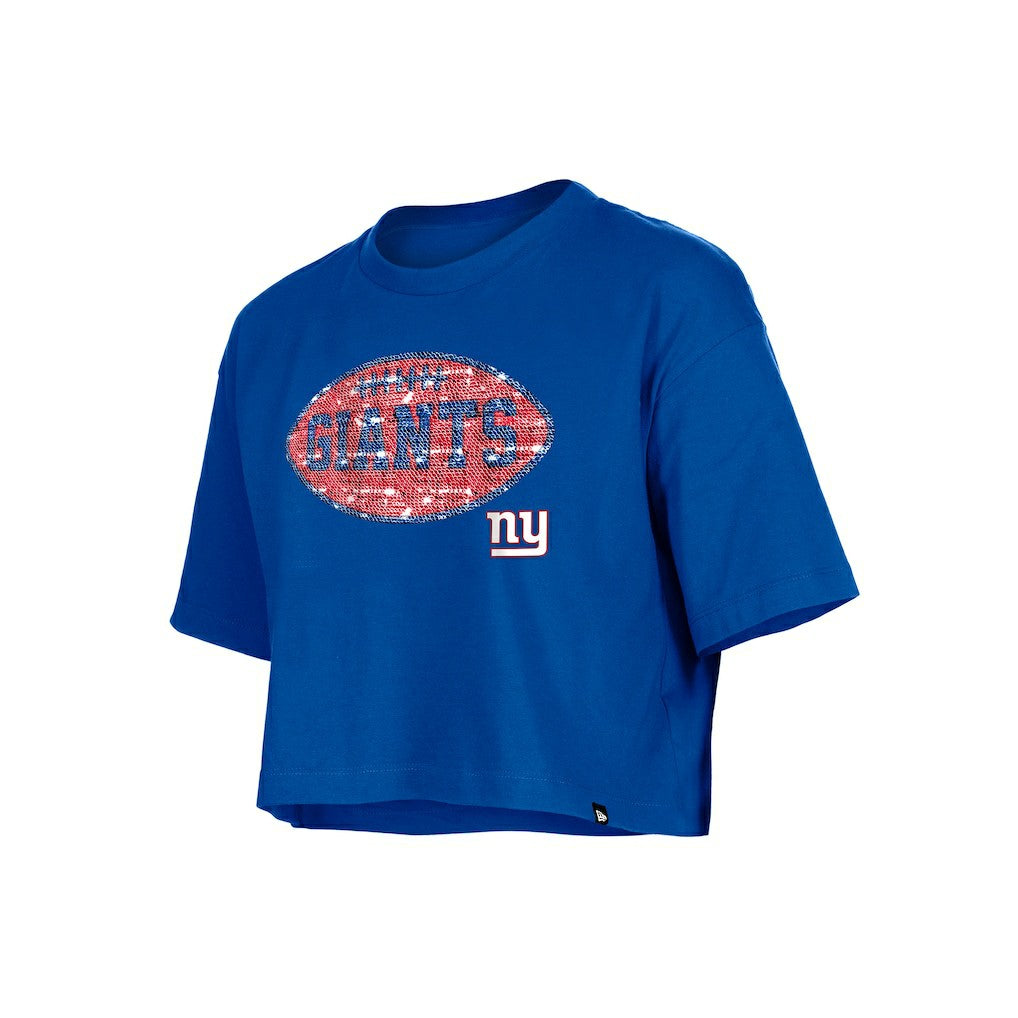 Girl's Flip Sequin Boxy T-Shirt - New York Giants