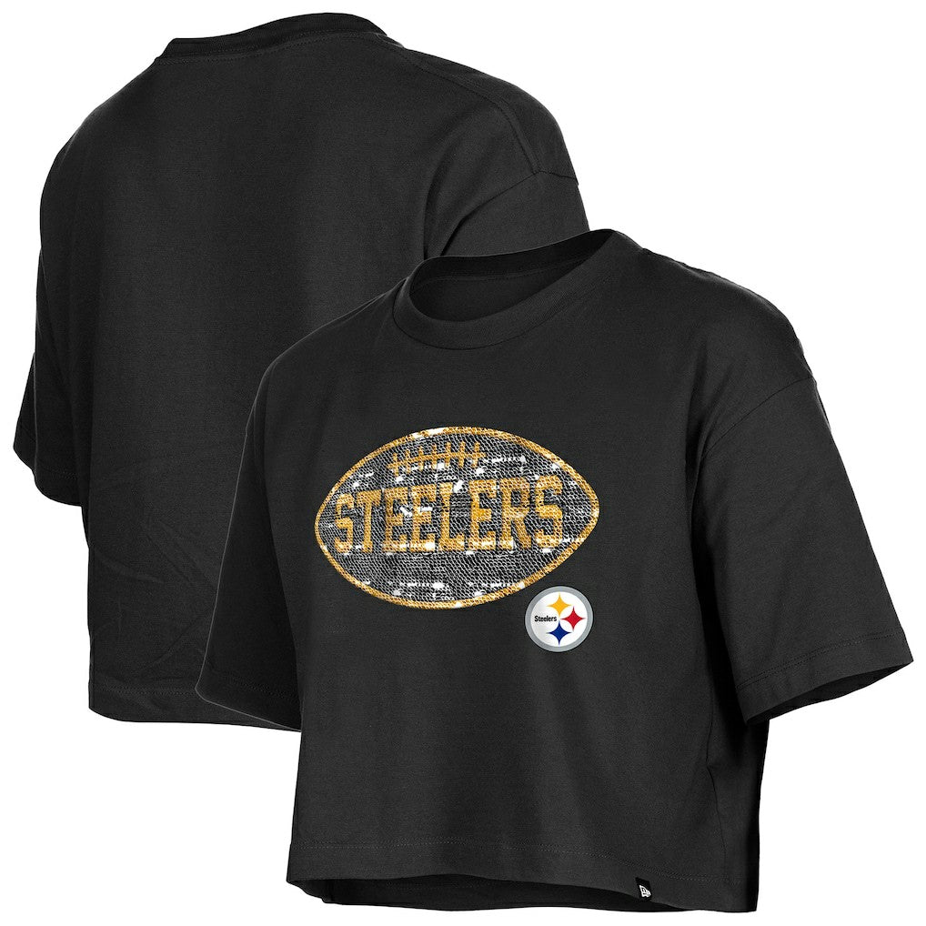 Girl's Flip Sequin Boxy T-Shirt - Pittsburgh Steelers