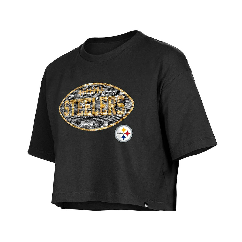 Girl's Flip Sequin Boxy T-Shirt - Pittsburgh Steelers