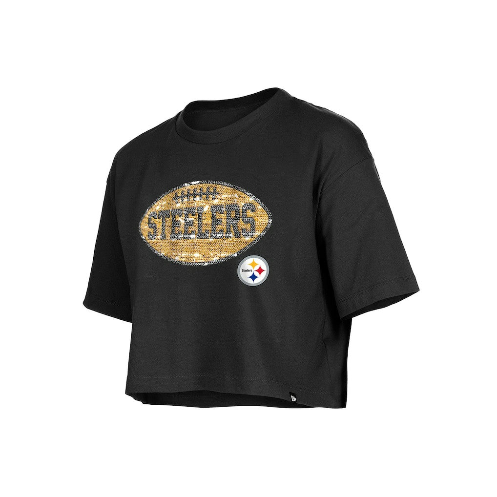 Girl's Flip Sequin Boxy T-Shirt - Pittsburgh Steelers