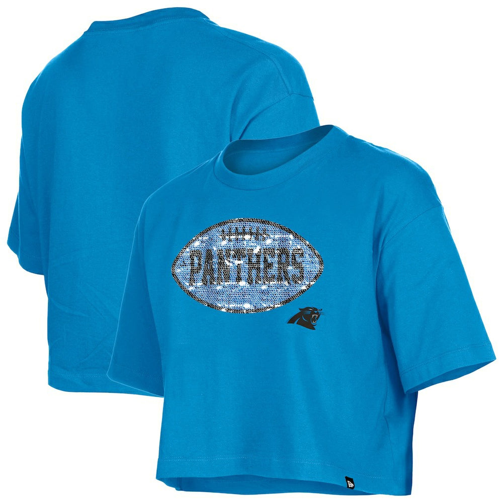 Girl's Flip Sequin Boxy T-Shirt - Carolina Panthers